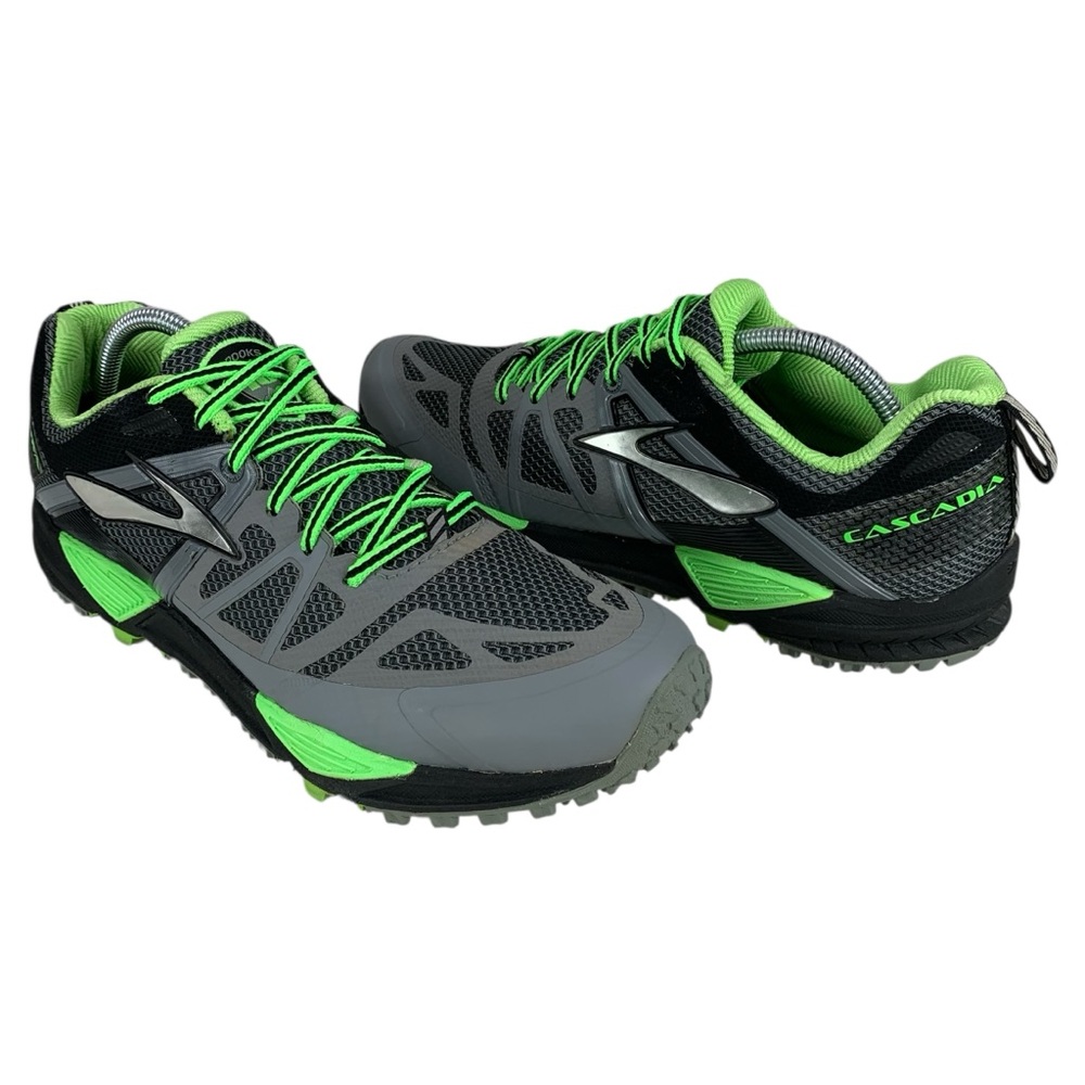 Brooks Cascadia 10 Trail Running Shoes Mens 10.5 Gray‎ Green Black